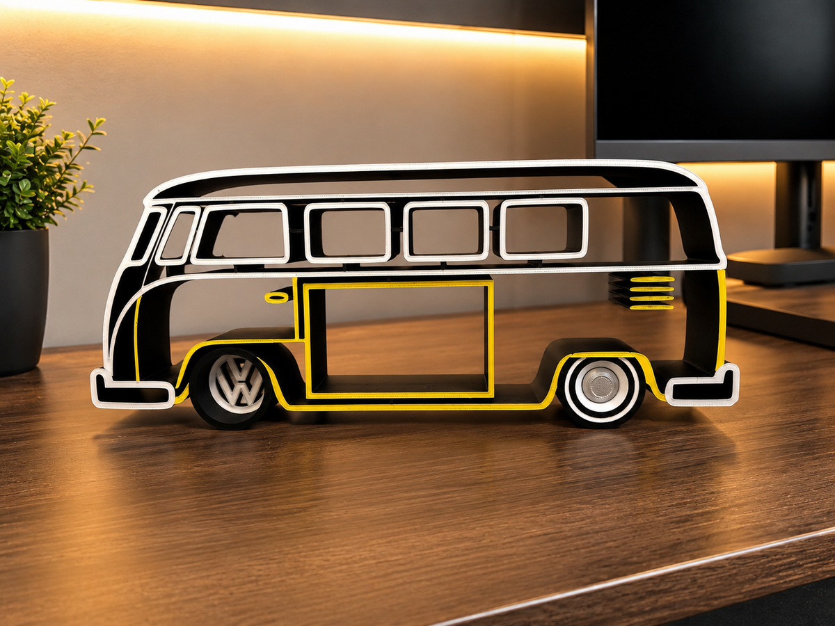 VW Kombi 1967 Inspired Silhouette Desk Decor